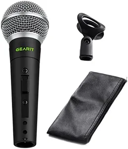 GearIT Dynamic Cardioid Vocal Stage Microphone with On/Off Switch, Mic Clip, and Zipper Bag (Cable Sold Separately)