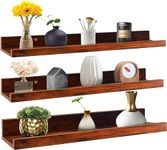 Dime Store Floating Shelf Wall Mount Wall Shelves Storage Shelf for Living Room Bedroom for Home Decor Items (Large, Brown)