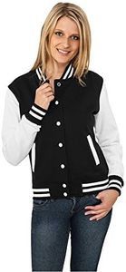 Urban Classics womens Ladies 2-tone College Sweatjacket Sweat shirt, Multicolore (Blk/Wht), XL EU