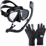 Dizokizo 3mm Neoprene Water Gloves Dual-Pane Snorkel Goggles