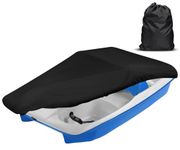 iCOVER Pedal Boat Cover, Fits 3 or 5 Person Paddle Boat Water Proof Heavy Duty Boat Cover, Black