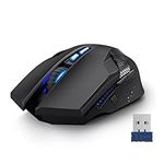 TECKNET Wireless Gaming Mouse, 8000 DPI Adjustable Optical Sensor 2.4G USB Computer Gaming Mouse, 8 Programmable Buttons, Ergonomic Cordless Mice for Laptop Desktop PC/Mac