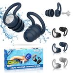 Swimming Ear Plugs Waterproof Earplugs - 3 Pairs Silicone Swim Ear Plugs for Adult Kids, Water Sports Earplugs for Showering, Bathing, Surfing - Keep Ear Water Out.