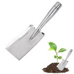 HASTHIP® 27cm Garden Shovel, Stainless Steel Short Handle Hand Shovel, 8cm Wide Durable Gardening Trowel for Digging, Planting & Transplanting