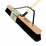 24" Assembled Wood Block Contractor Push Broom-Medium