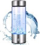 Ninonly 420ml Hydrogen Water Bottle Silver, Water Glass Healthy Cup Rechargeable Hydrogen Water Bottle Hydrogen Rich Water Glass for Home Travel Office