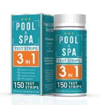 150 Hot tub test strips, Pool and Spa, 3 in 1, Pack of 150, Chlorine, PH, Total Alkalinity. Accurate 3 in 1 Pool Water Testing Kit