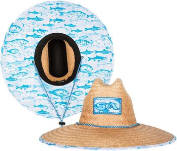 S A Company Hand-Woven Palm Straw Hats for Men & Women - Wide Brim Summer Hat for Sun Protection, UPF 50+ (Freshwater)