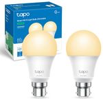 Tapo Smart Bulb, Energy Saving WiFi Smart Light Bulb, B22,8.3W, Works with Amazon Alexa and Google Home, Dimmable Soft Warm White Alexa Light Bulbs,No Hub Required -Tapo L510B (2-pack)[Energy Class F]