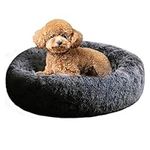 Calming Dog Bed, Anti-Anxiety Pet Bed Fluffy Faux Fur Donut Cat Bed, Washable and Self-Warming Dog Bed with Slip-Resistant Bottom for Small Dogs and Cats Up to 25 lbs