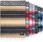 Authentic Large Handwoven Mexican Blanket - Soft Yoga Blanket - Durable Serape Blanket - Lightweight Falsa Blanket, Beach Blanket, Camping Blanket, Picnic Blanket, Outdoor Blanket 70"x50" - Sand