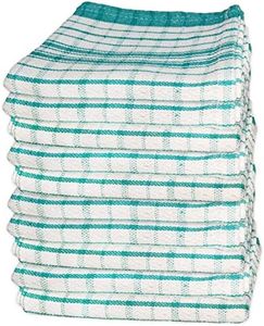 GABA 10PCs Luxury Tea Towels Jumbo Size 50x70cm Commercial Grade Heavy Duty 100% Pure Cotton (Green)