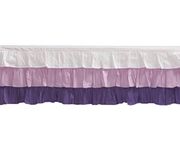 Bacati 3 Layer Ruffled Crib/Toddler Bed Skirt, White/Lilac/Purple, 13"