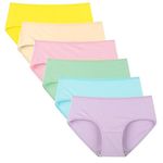 DIVING DEEP Women's Cotton Underwear, Multicolor Brief, Strechy Breathable Hipster Panties for Women, Ladies Underpants, Regular and Plus Size, Pack 6 (Multi-5) (L)