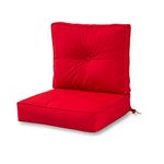 Greendale Home Fashions Outdoor Sunbrella Fabric Deep Seat Cushion, 2 Piece Set, Ruby