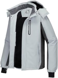 CAMEL CROWN Men's Mountain Snow Waterproof Ski Jacket Detachable Hood Windproof Fleece Parka Rain Jacket Winter Coat