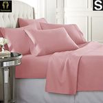 Ramesses 1500 Thread Count Egyptian Cotton Summer Weight Sheet Set, Single, Rose Pink