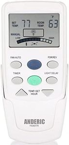 Anderic Replacement FAN-9T with Reverse Key Thermostatic Remote Control for Hampton Bay Ceiling Fans - FAN9T (FCC ID: L3HFAN9T, PN: FAN9TR, Works Receiver FAN10R, FAN-10R)