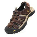 Mens Hiking Sandals Closed Toe Athletic Sport Sandals Leather Athletic Lightweight Trail Walking Casual Water Shoes