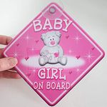 Teddy Cloud Baby Girl Non Personalised Novelty car Sign