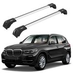 ERKUL Roof Rack Cross Bars for BMW X5 G05 2019-2024 | Aluminum Crossbars with Anti Theft Lock for Rooftop | Compatible with Flush Rails - Silver