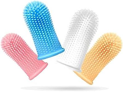 JSKWIKE 4 Pcs spazzolino cani da denti per cani, kit spazzolino da dito, denti facili da pulire, cure dentistiche per cuccioli, gatti e piccoli animali domestici