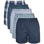 Gildan Men's Woven Boxer Underwear Multipack, Mixed Navy, Large