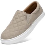 STQ Womens Slip on Shoes Business Casual Shoes for Office Ladies Lightweight Fall Shoes Taupe 8