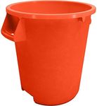 SPARTA Bronco Waste Container Trash Container, Round Trash Bin for Disposal, 10 Gallons, Orange