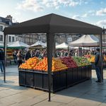 DWVO Pop-Up Gazebo 3m x 3m, Pop-Up Tent with Storage Bag,Fully Waterproof, Folding Outdoor Shelter for Weddings, Parties, Camping and Events (Black)