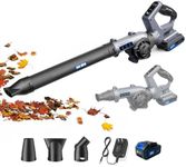 Leaf Blower Cordless - Electric Cordless Leaf Blower with 4.0Ah Battery and Charger, 3 Speed Modes & 3 Blowing Nozzles, 20V Battery Powered Leaf Blower Lightweight for Lawn Care, Patio, Snow Blowing