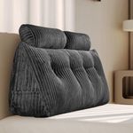 Z-hom Large Wedge Back Pillows, Headboard Triangular Rest Reading Pillow, Lumbar Support Cushion Waist Backrest, Soft Sofa Daybed Positioning Bolster (120 * 50 * 20CM)