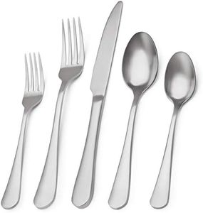 Matte Silverware Set,SHARECOOK Satin Finish 20-Piece Stainless Steel Flatware Set,Kitchen Utensil Set Service for 4,Tableware Cutlery Set for Home and Restaurant, Dishwasher Safe