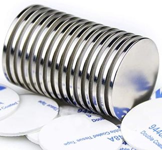 LOVIMAG Super Strong Neodymium Disc Magnets with Double-Sided Adhesive, Powerful Rare Earth Magnets. Fridge, DIY, Building, Scientific, Craft,Office Magnets, 1.26 inch x 0.08 inch, Pack of 15