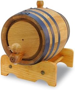 Red Head Barrels - 2 L Premium Oak Barrels for Aging Whiskey, Wine, Rum, and More, Ideal for Whiskey Barrel or Wine Barrel, American Charred Oak Barrel with 12-Page Cocktail Recipe Booklet