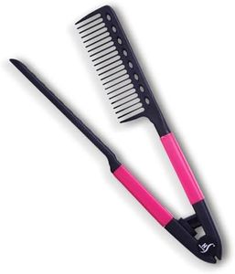 Herstyler Hair Straightening Comb - Flat Iron Comb - Hair Straightener Comb With a Firm Grip - Styling Comb for Women (Pink)