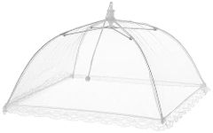 KitchenCraft Pop Up Mesh Food Cover Dome, Fine Net Food Umbrella, Metal Wire Frame, 30.5 cm (12"), White