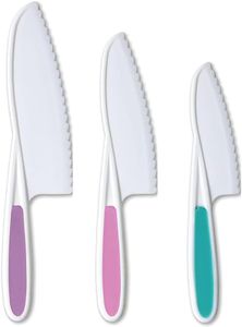 3-Piece Kitchen Cooking and Baking Knife Set,Children's Cooking Knives in 3 Sizes & Colours/Firm Grip,BPA-Free Kids' Knives,Kids Safe Knife Set, BPA-Free Kids' Toddler Knives