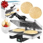 CucinaPro Krumkake Baker By Cucina Pro - 100% Non Stick, Makes Two Krumkake Pizzelle-Like Cookies, Great for Cannoli Filling & Cones