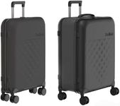 ROLLINK Foldable Flex 360 Medium Checked Suitcase 26” – Hardshell Luggage, Double Spinner Wheels, TSA Lock, Lightweight & Durable Travel Case – Scratch, Water & Impact Resistant (Black)