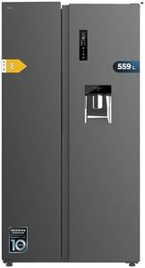 Cecotec Frigorífico Americano Bolero CoolMarket SBS 559 Dark E. 559L, 177 cm X 90 cm, Clase E, Sistema Multi Air Flow, Total No frost, Motor inverter plus.