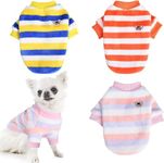 KUTKUT Pack of 3Pcs Dog Sweaters for Small Dogs Cats,Dog Clothes for Small Dogs Cat Girl Boy-Fleece Fall Dog Sweater for Shihtzu,Lhasa Apso,Fox Terrier,Daschund etc (Size:XL, Chest:50cm, Length:40cm)