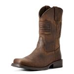 Ariat mens Rambler Patriot Western Boot, Distressed Brown, 9.5 Wide