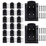 20-Pack Black Nylon Deck Railing Brackets - 2x4inch Wood Railings Post - 160 Rust-Free Stainless Steel Screws Included - Sturdy Handrail Connectors for Porch, Stair, and Fence Rails