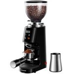SHARDOR Professional 64mm Burr Coffee Grinder with 100 Grind Settings and All-Metal Chamber, Coffee Bean Grinder with Adjustable Electronic Timer and LED Display, Anti-Static, Black