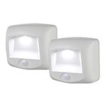 Mr Beams MB532 Wireless Battery Operated Indoor/Outdoor Motion-Sensing LED Step Light, 2-Pack, Plastic, White