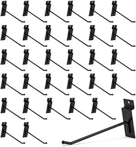 unp POETISKE Slatwall Hooks 32PC 6 Inch Slatwall Accessories Slatwall Panel Hooks Garage Organization Slat Wall Hooks Heavy Duty Pegboard Gridwall Hooks Display Hooks for Retail Black