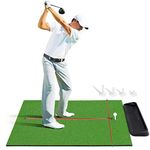 CHAMPKEY PRO Golf Hitting Mats | Premium Turf with Rubber Foam Padding Golf Mats | Come with 2 Alignment Sticks and 4 Rubber Tees