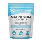 Magnesium Glycinate 1000mg | 180 Vegan Capsules (not Tablet, Gummies or Powder) High Strength Magnesium Bisglycinate Elemental | UK Made