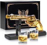 LUXULISH Whiskey Gun Decanter Sets for Men, Liquor Decanter Set with Two Shot Glasses, Cool Birthday Anniversary Stuff Gifts for Him, Dispenser for Liquor Vodka